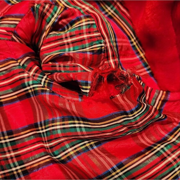 PattyCakes red faux fur plaid lined coat size 4 - Picture 6 of 6
